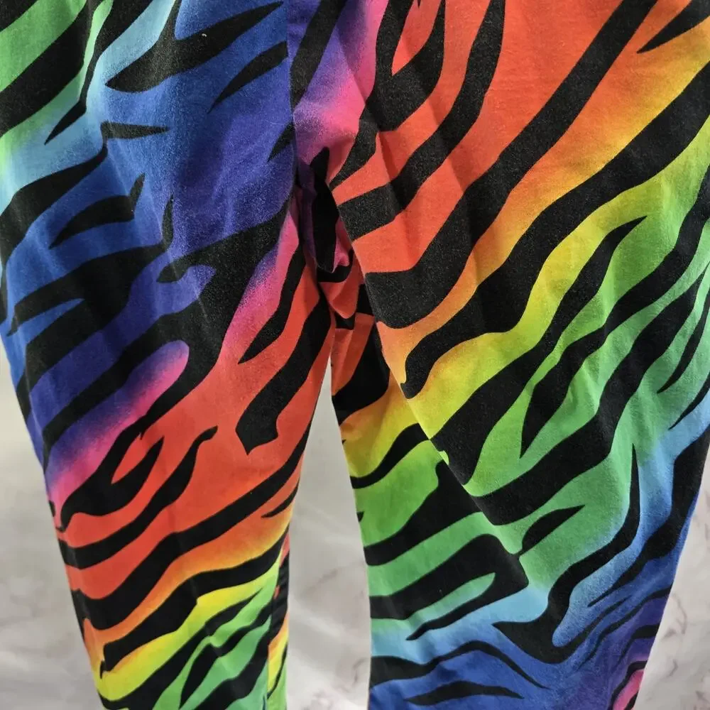 Royal Awesome Pants Mens 36 X 30 Zebra Tiger Rainbow Chino Pride Neon